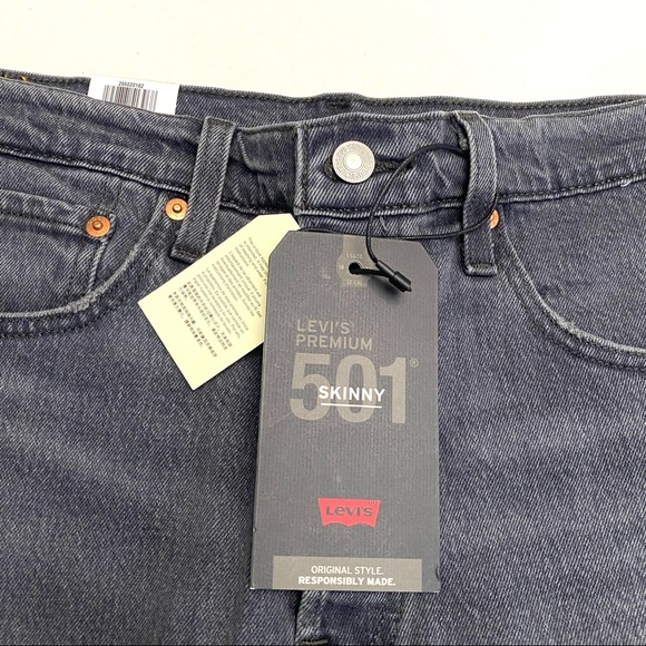 NEW Levi's Premium 501 SKINNY WOMEN'S JEANS Gray - Picture 10 of 16